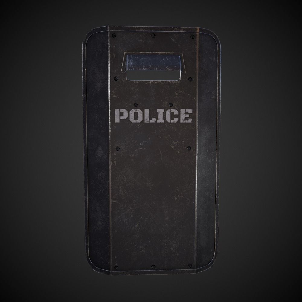 Riot Shield Low-poly 3D model_3