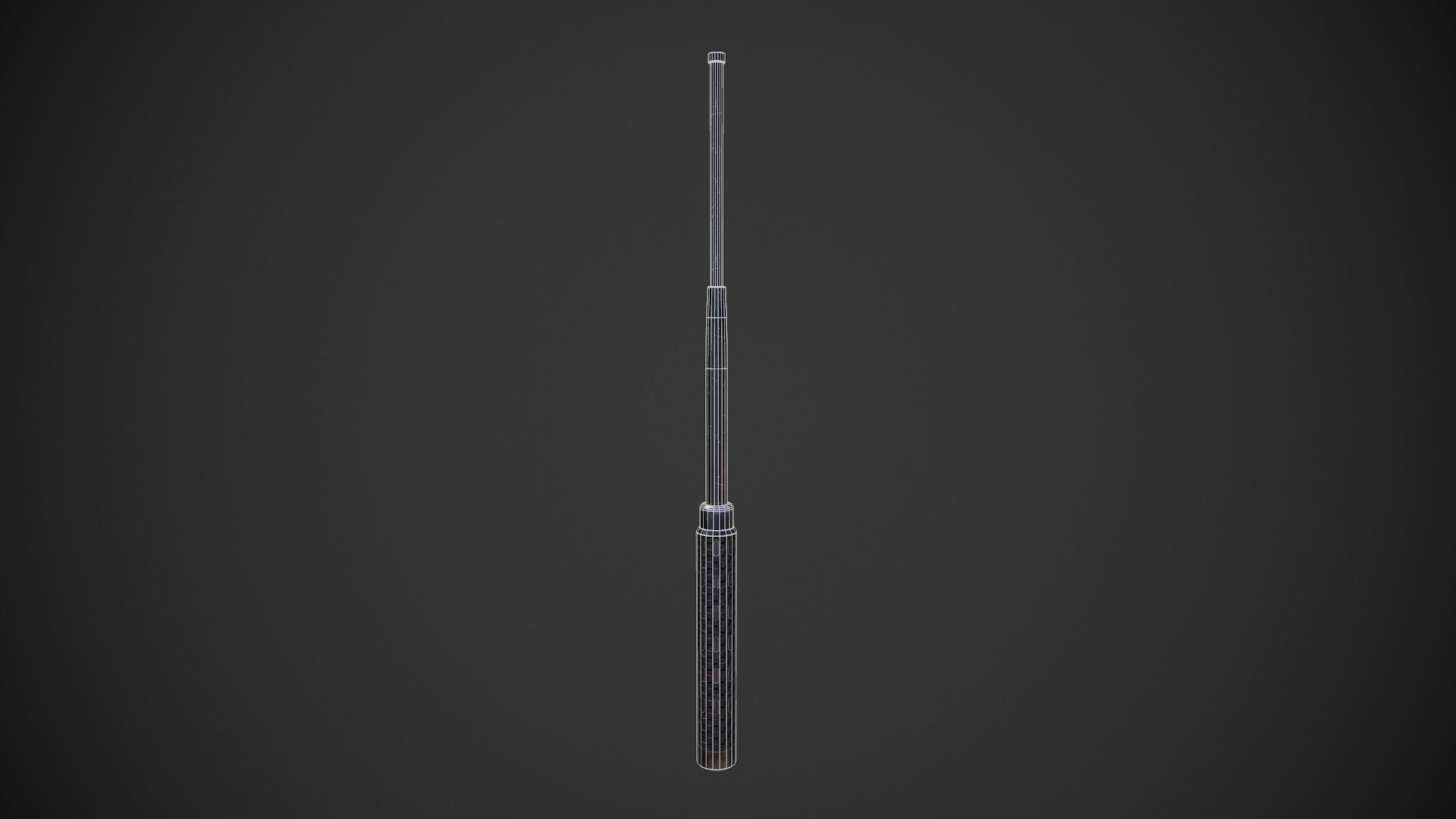 Telescopic Baton Low-poly 3D model_3