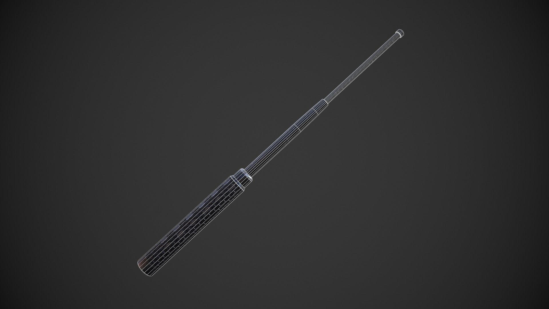 Telescopic Baton Low-poly 3D model_1