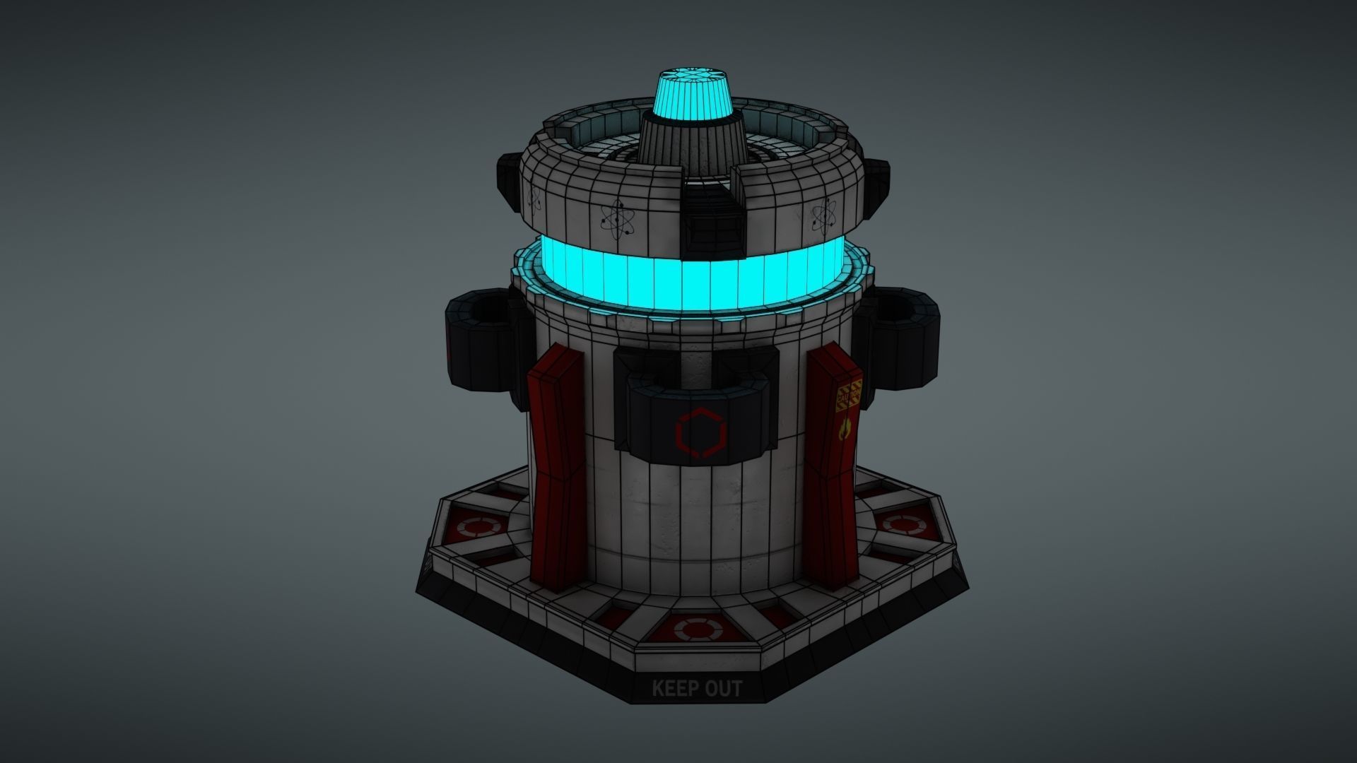 Force field generator Low-poly 3D model_42