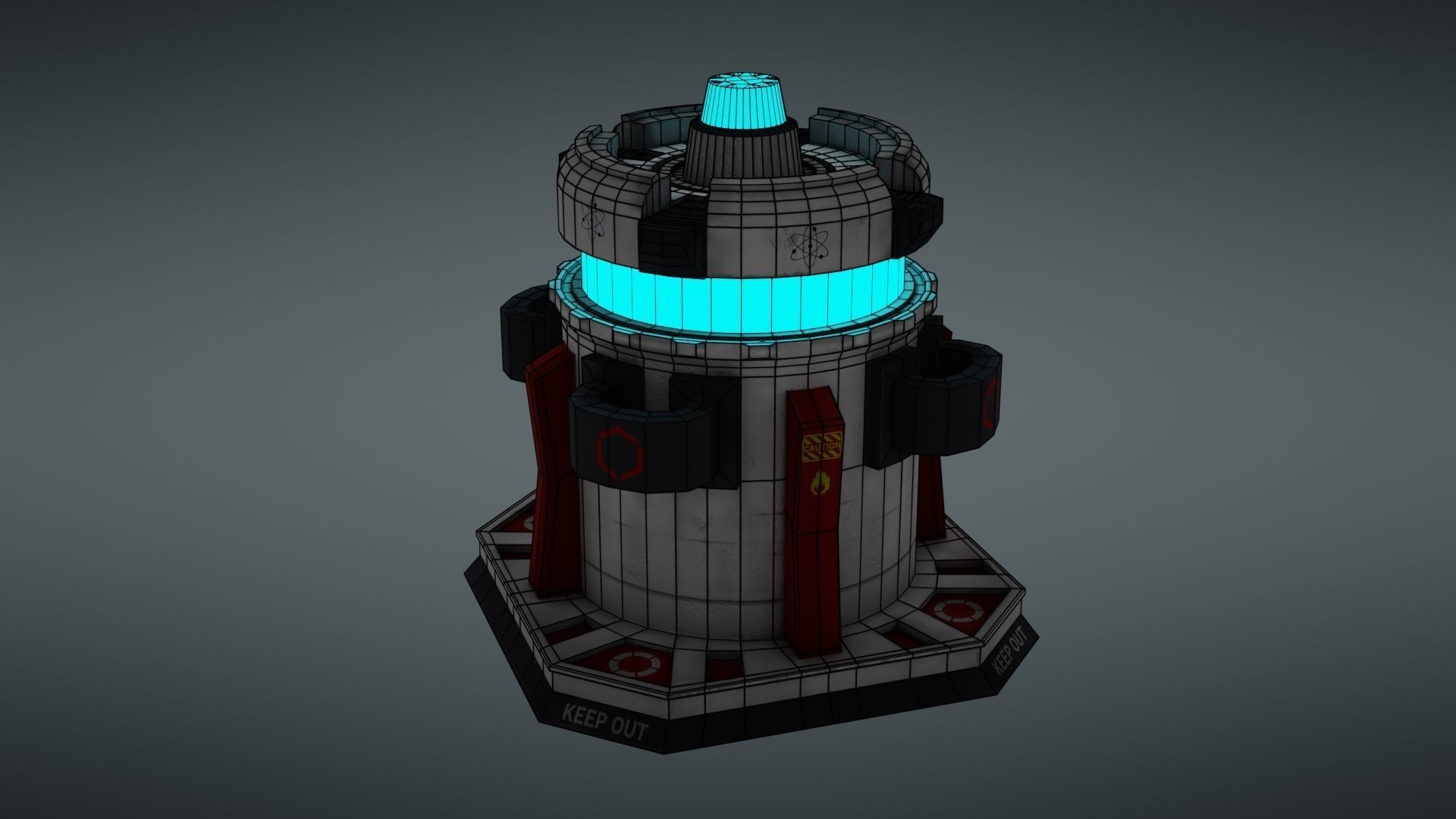 Force field generator Low-poly 3D model_40