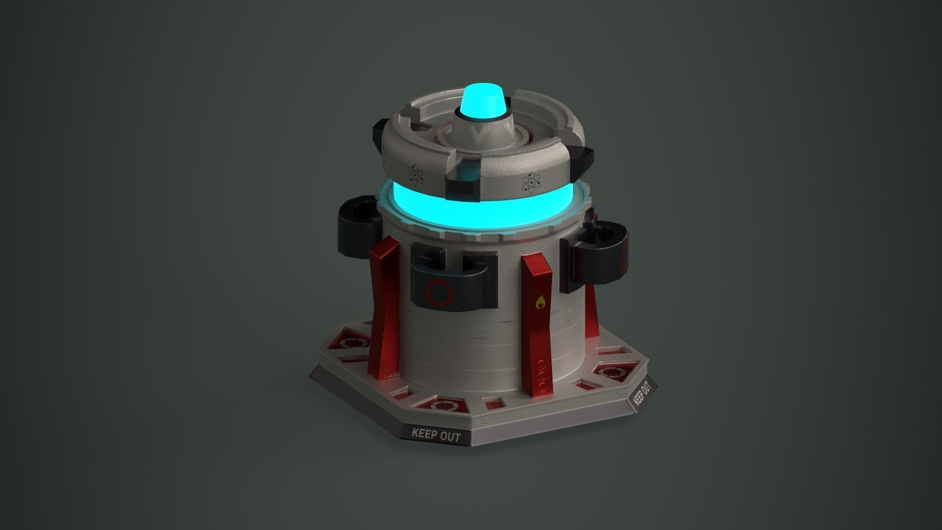 Force field generator Low-poly 3D model_2