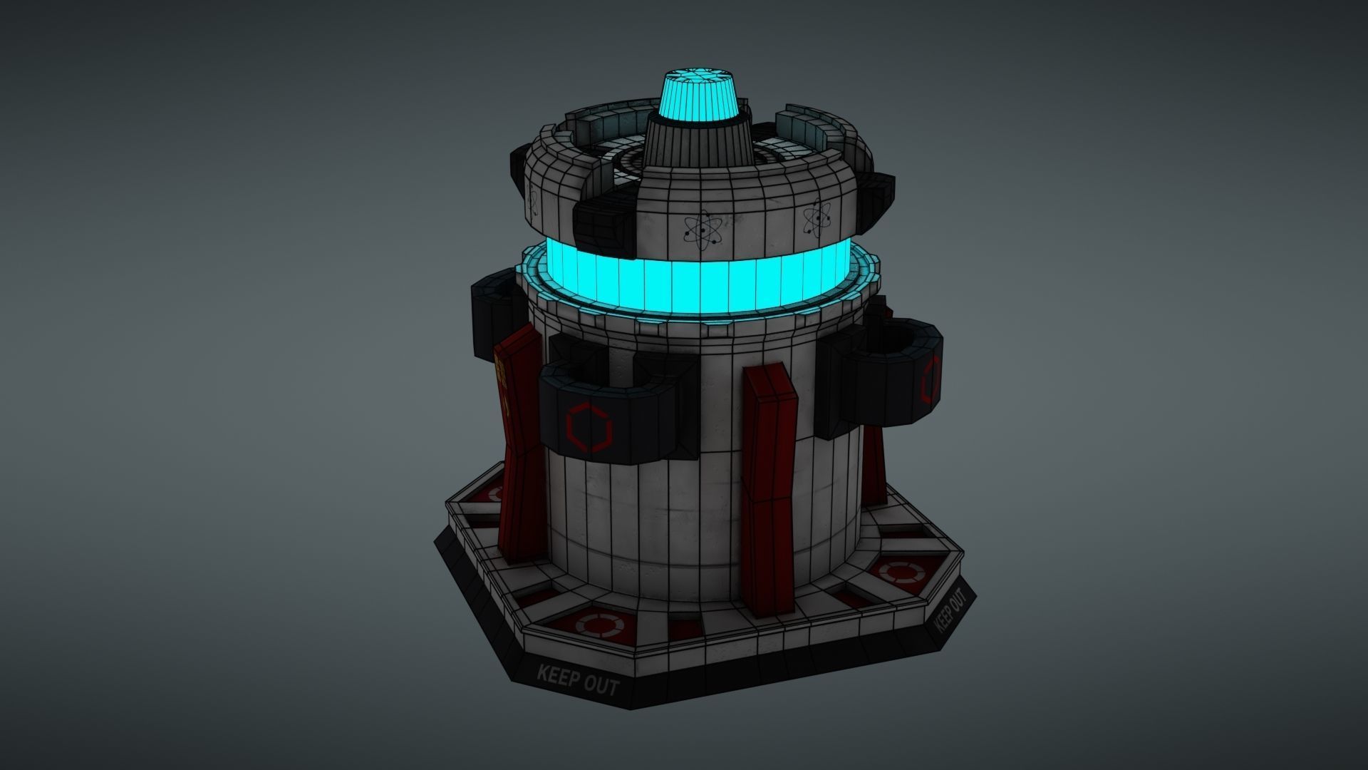 Force field generator Low-poly 3D model_36