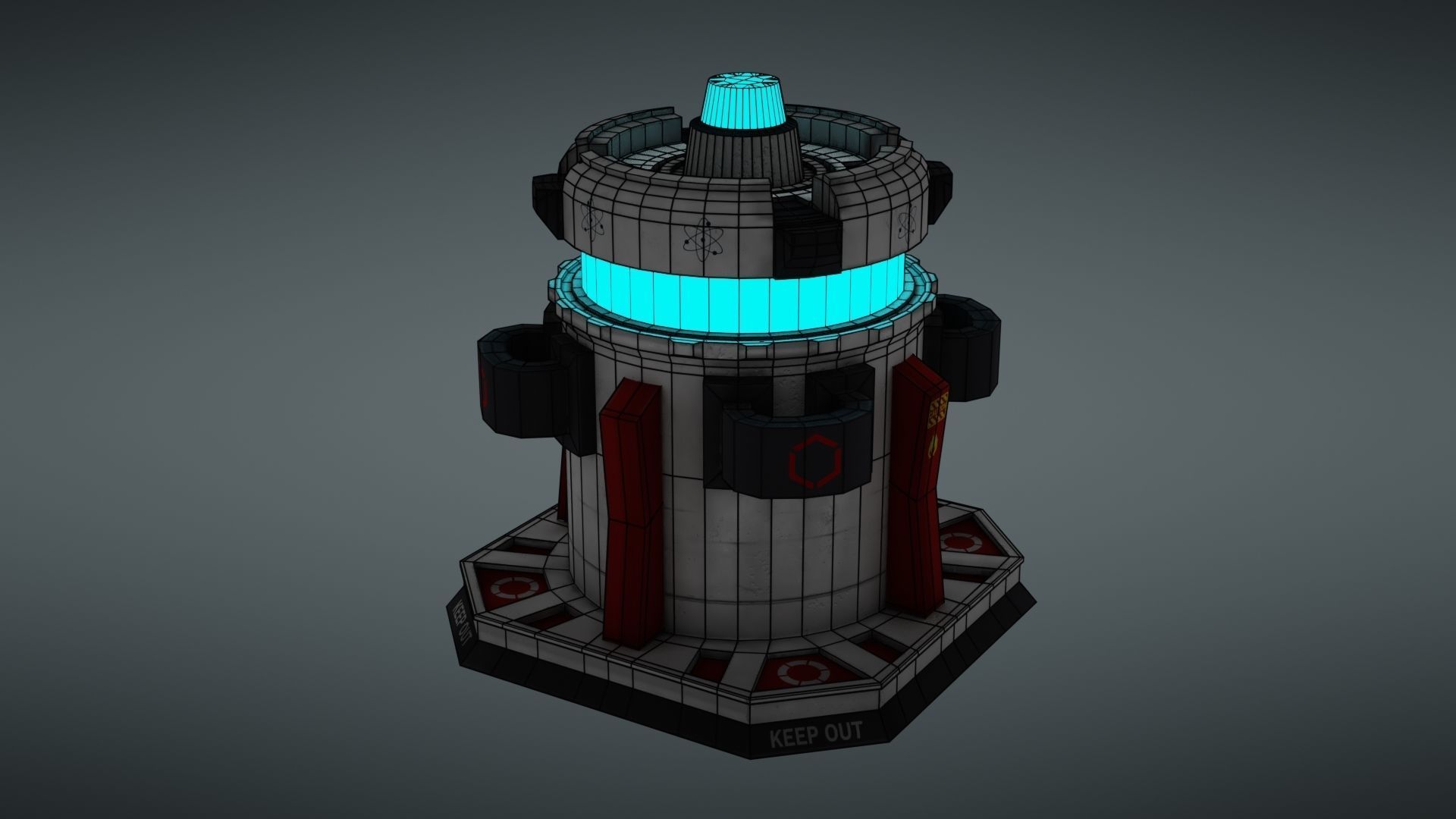 Force field generator Low-poly 3D model_25
