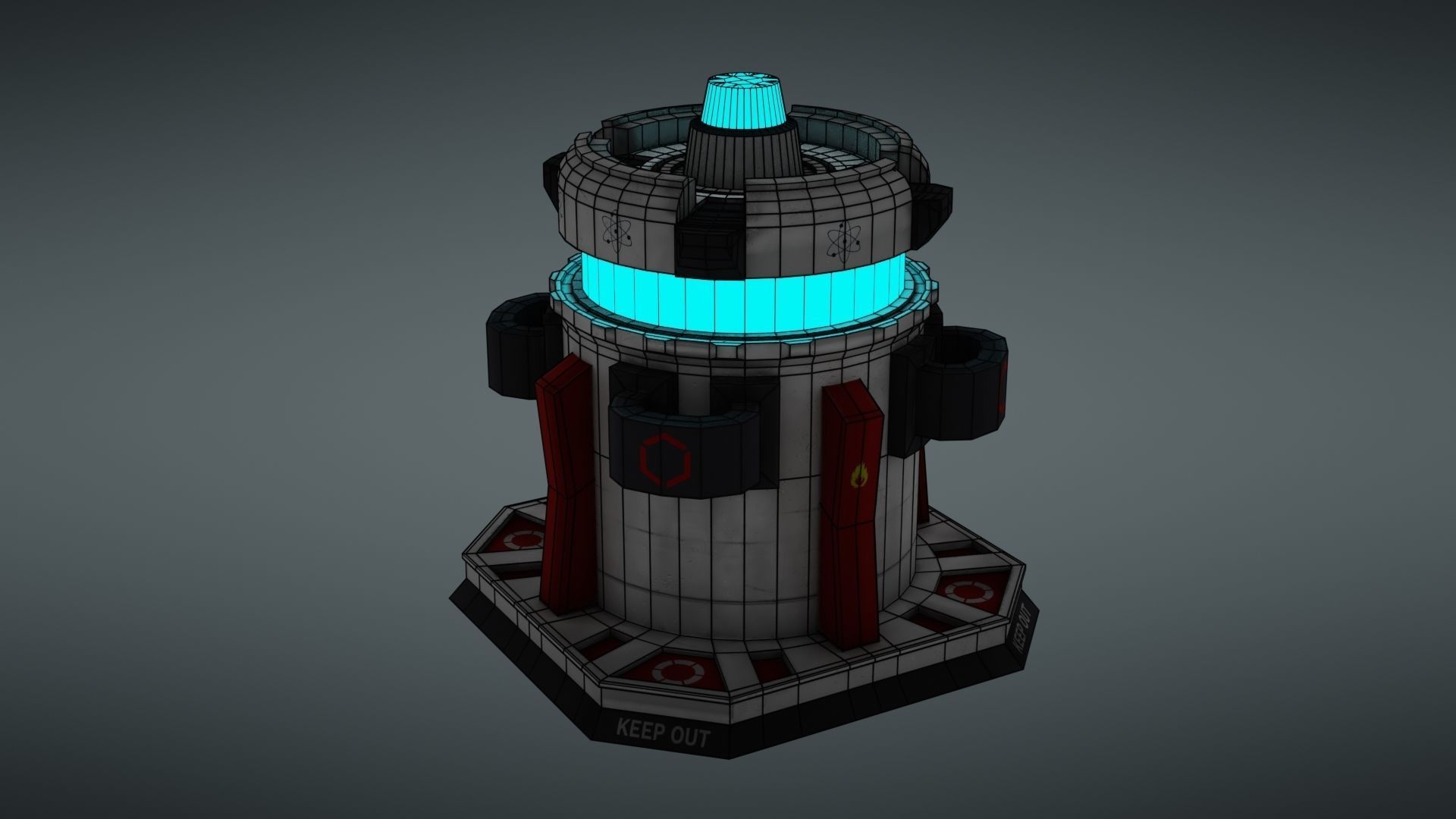 Force field generator Low-poly 3D model_33
