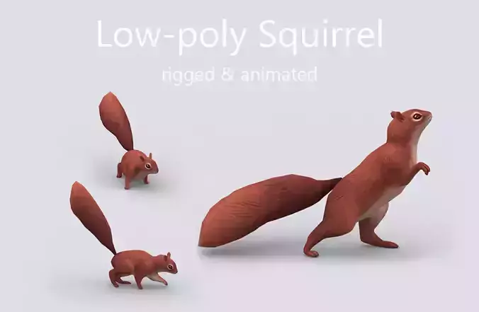 rigged  animated squirrel chipmunk  chippy 
