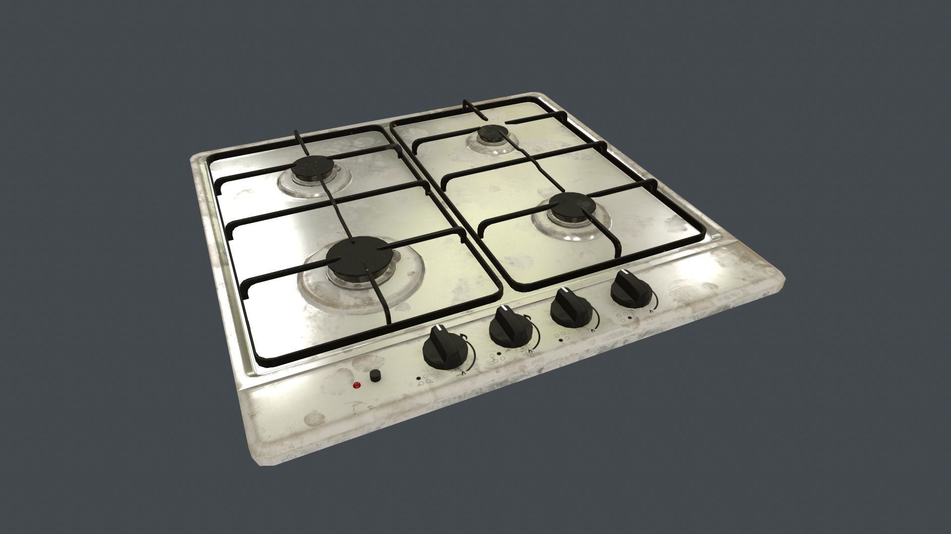 Game Ready Gas Hob Low-poly 3D model_12