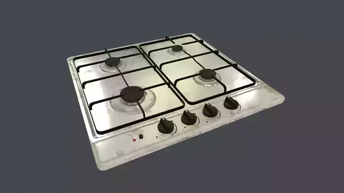 Game Ready Gas Hob Low-poly 3D model