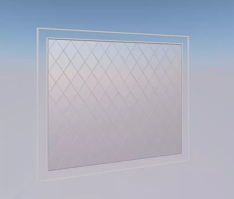 Decorative mirror frame 3D model_0