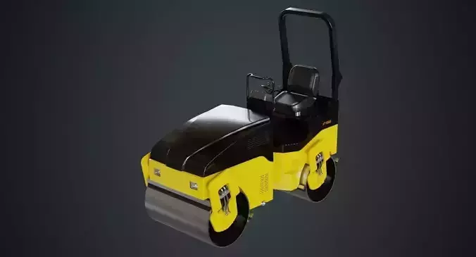 Road Roller 1A Low-poly 3D model