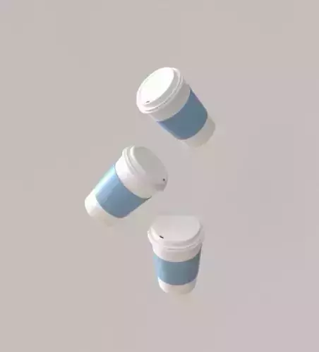 COFFEE mockup of cups flying in air
