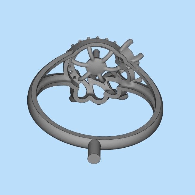 Women Ring with  pearl and pears 3dm stl 3D print model 3D print model_22