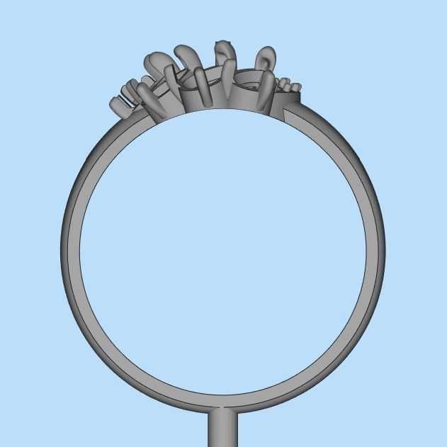 Women Ring with  pearl and pears 3dm stl 3D print model 3D print model_24