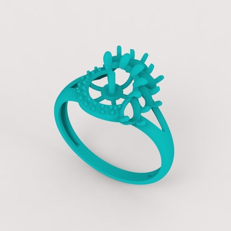Women Ring with  pearl and pears 3dm stl 3D print model 3D print model_15