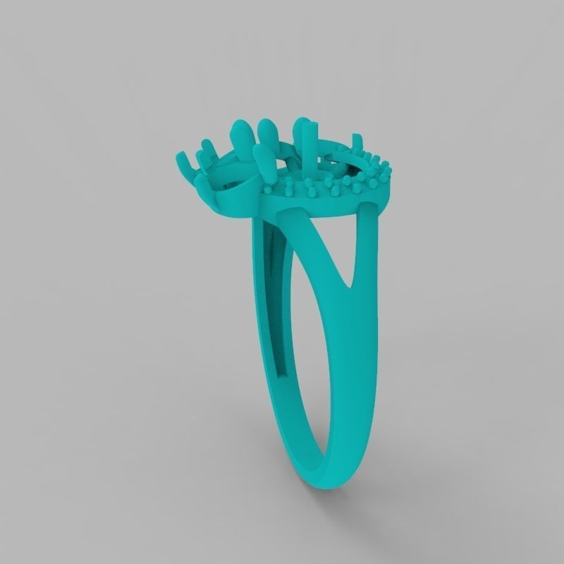 Women Ring with  pearl and pears 3dm stl 3D print model 3D print model_12