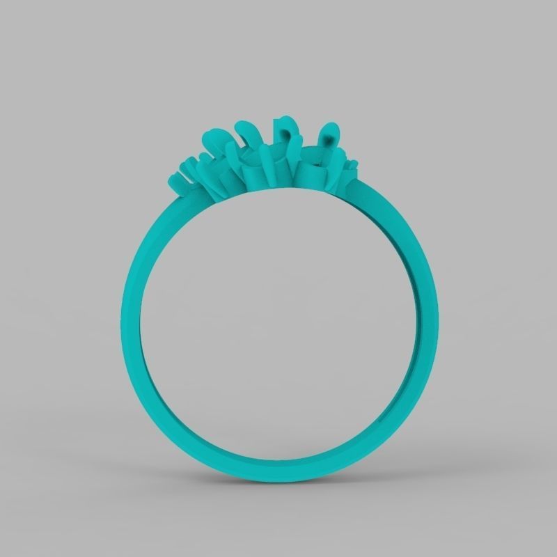 Women Ring with  pearl and pears 3dm stl 3D print model 3D print model_11