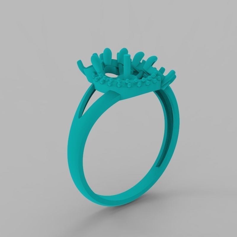 Women Ring with  pearl and pears 3dm stl 3D print model 3D print model_13
