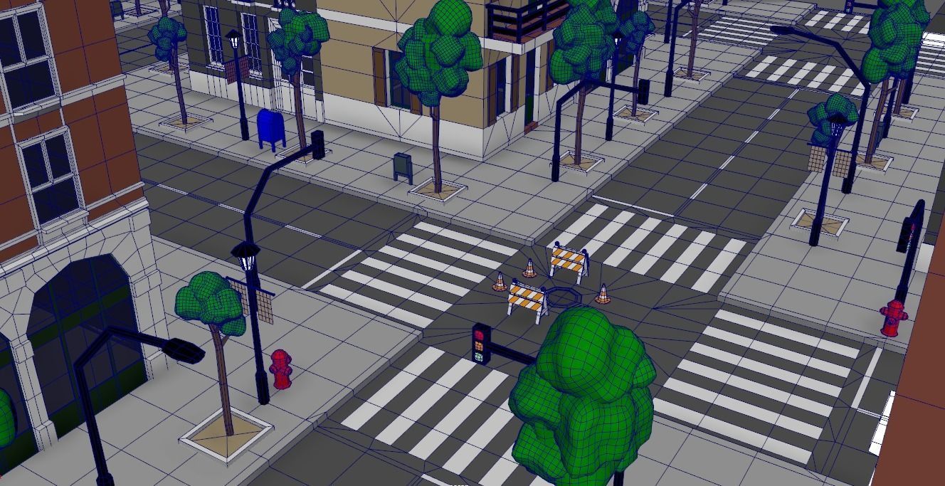 City package low poly Low-poly 3D model_10