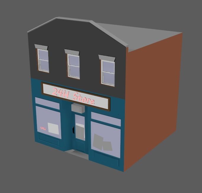 City package low poly Low-poly 3D model_9