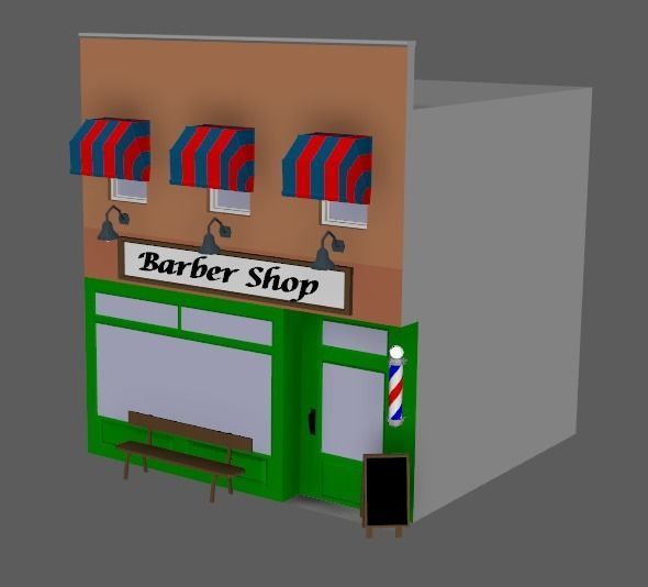 City package low poly Low-poly 3D model_6