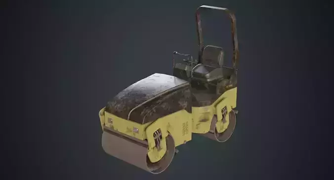 Road Roller 1B Low-poly 3D model