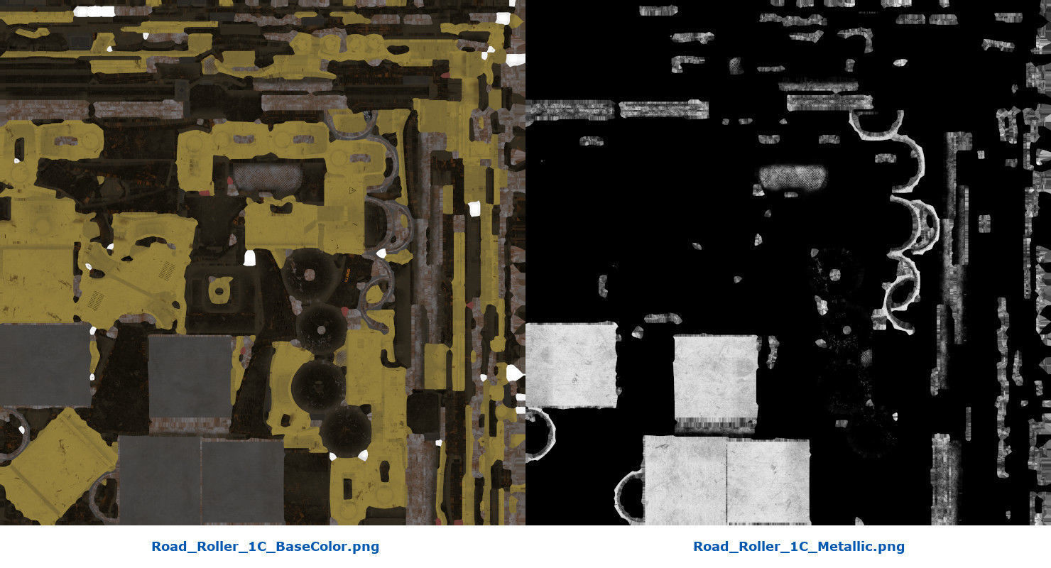 Road Roller 1C Low-poly 3D model_11