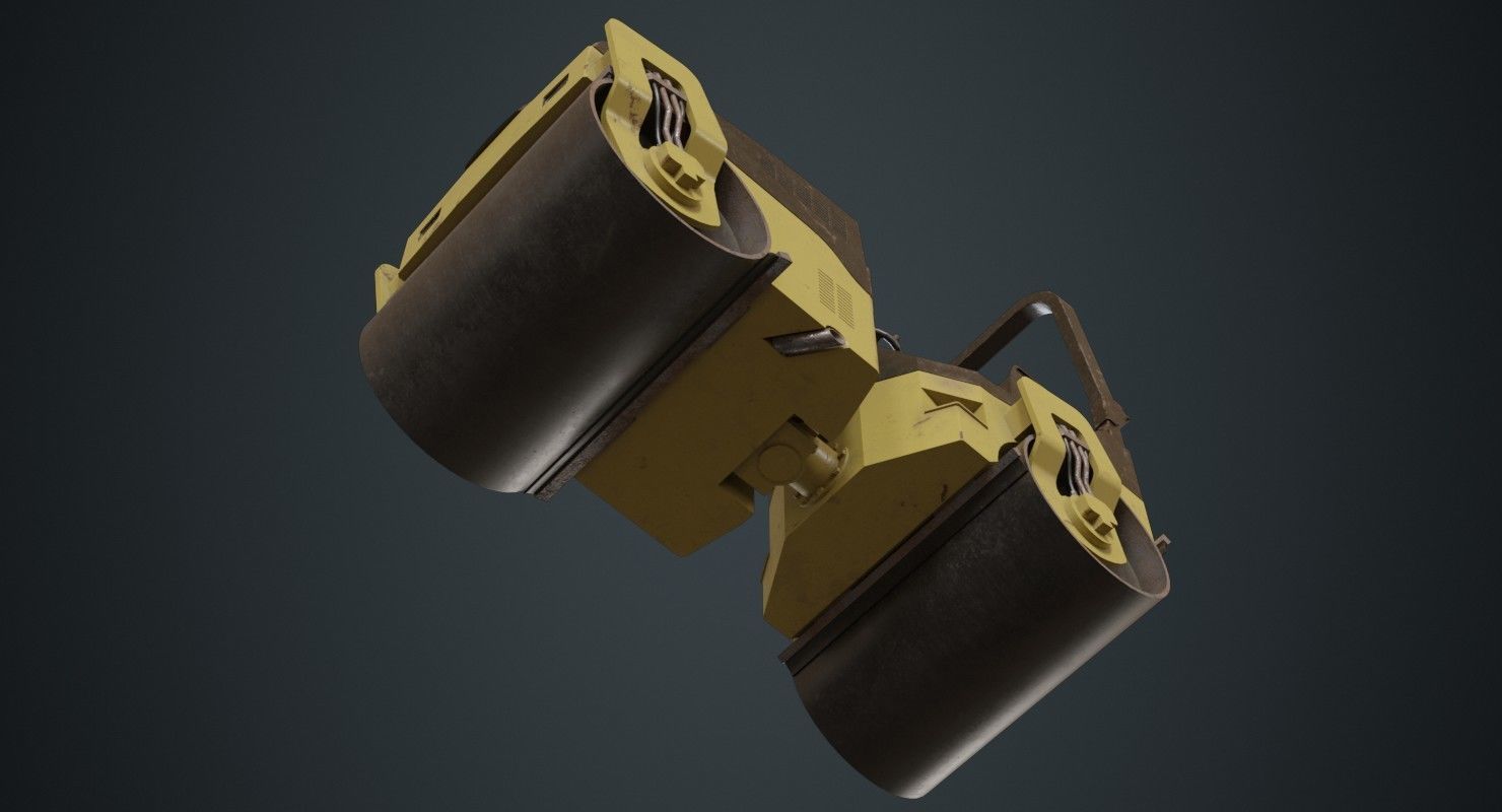 Road Roller 1C Low-poly 3D model_4