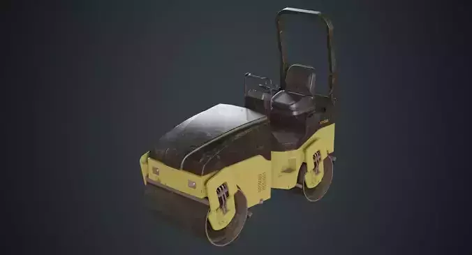 Road Roller 1C Low-poly 3D model