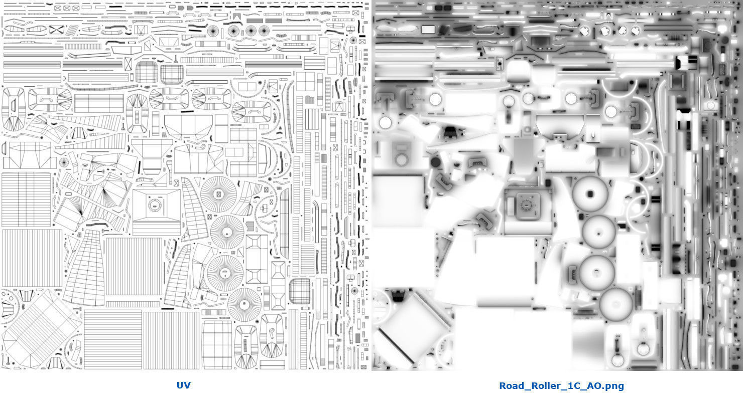 Road Roller 1C Low-poly 3D model_10