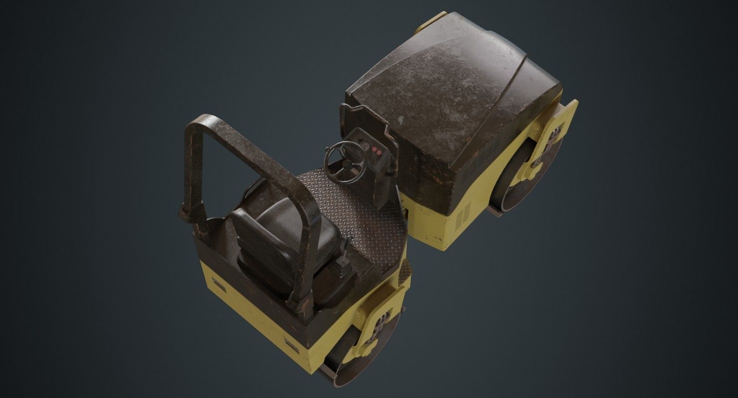 Road Roller 1C Low-poly 3D model_2