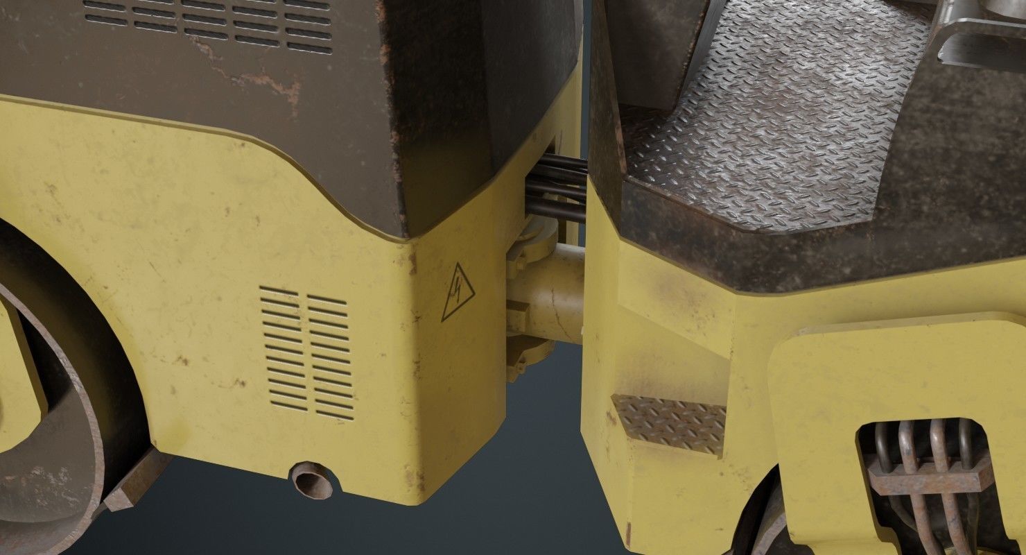 Road Roller 1C Low-poly 3D model_6