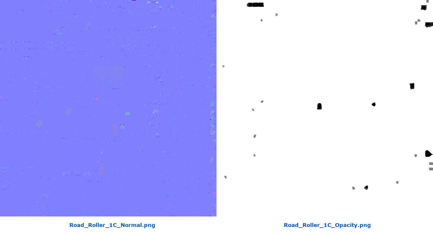 Road Roller 1C Low-poly 3D model_12