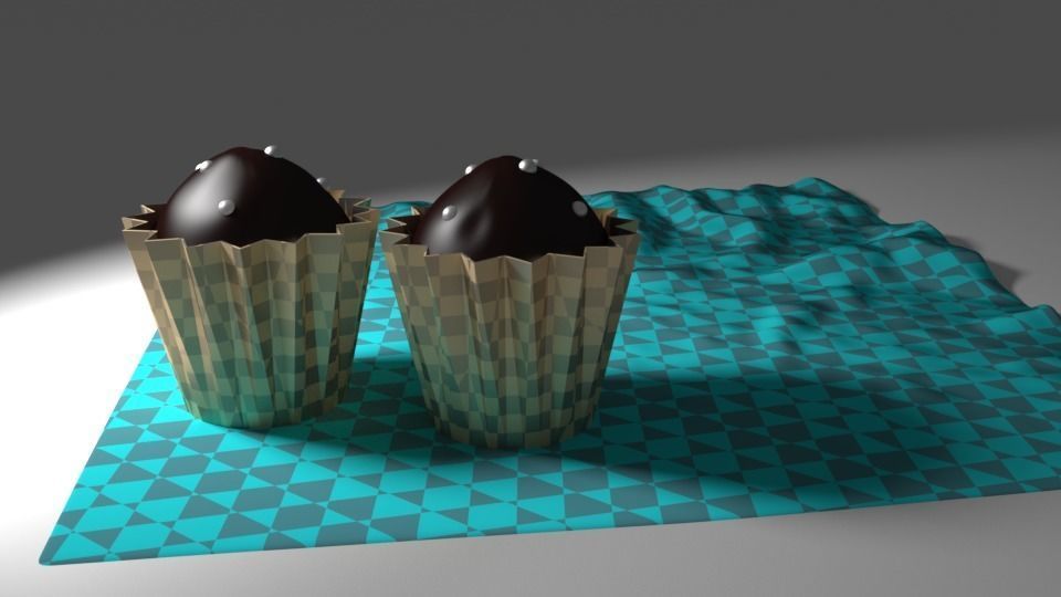 Chocolate Cupcake 3D model_1