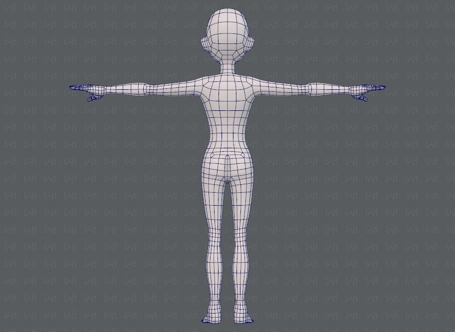 Base mesh man character V18 Low-poly 3D model_13