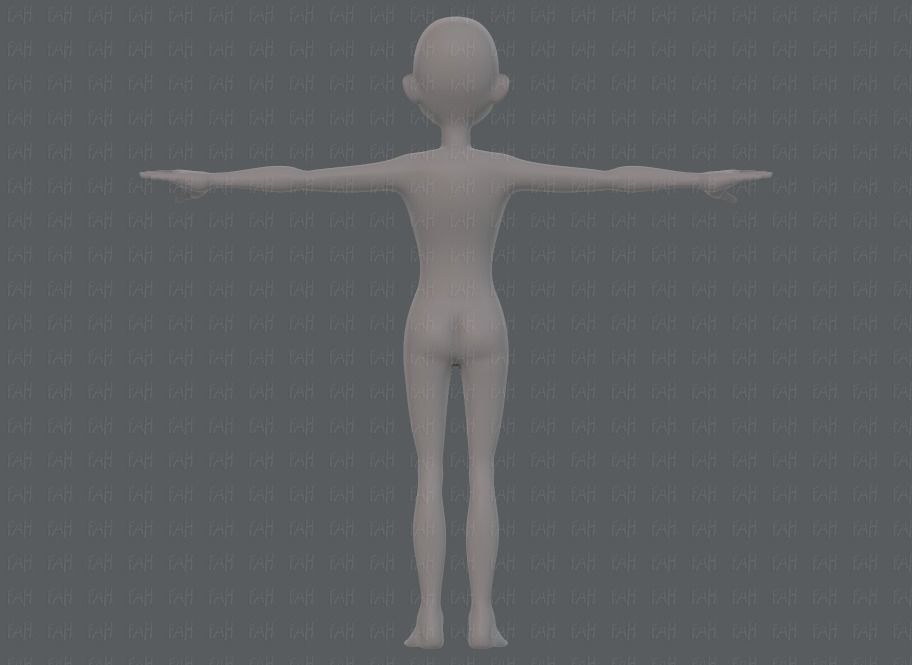 Base mesh man character V18 Low-poly 3D model_5
