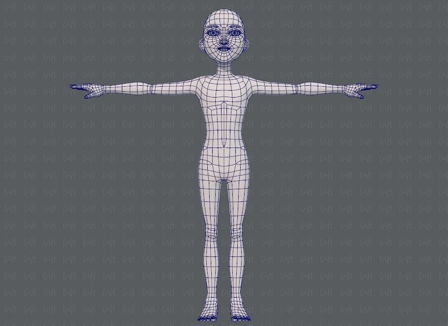 Base mesh man character V18 Low-poly 3D model_9