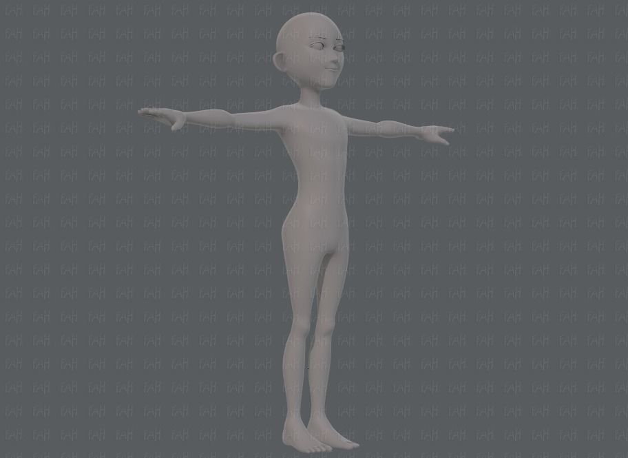 Base mesh man character V18 Low-poly 3D model_2