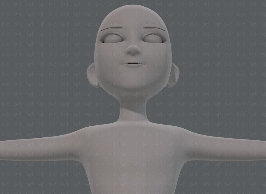 Base mesh man character V18 Low-poly 3D model_43