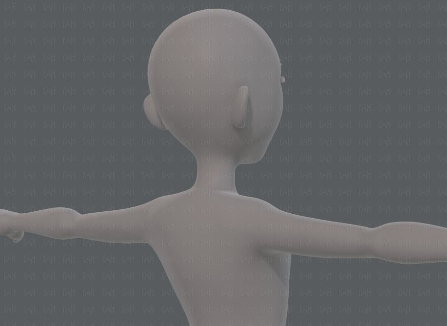 Base mesh man character V18 Low-poly 3D model_20