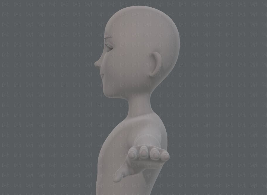 Base mesh man character V18 Low-poly 3D model_23
