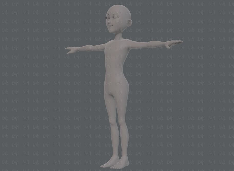 Base mesh man character V18 Low-poly 3D model_8