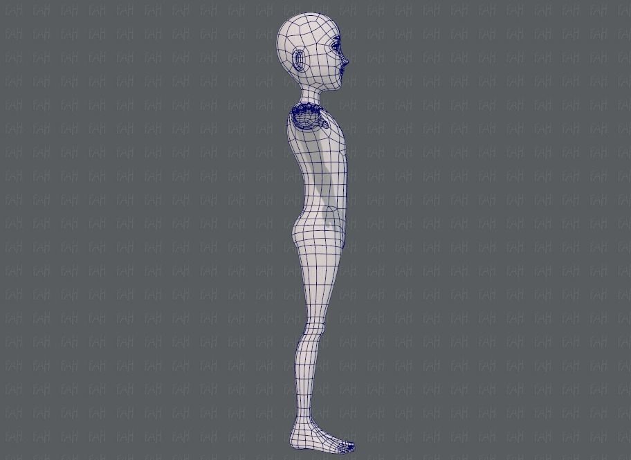 Base mesh man character V18 Low-poly 3D model_11