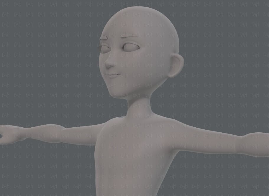 Base mesh man character V18 Low-poly 3D model_24