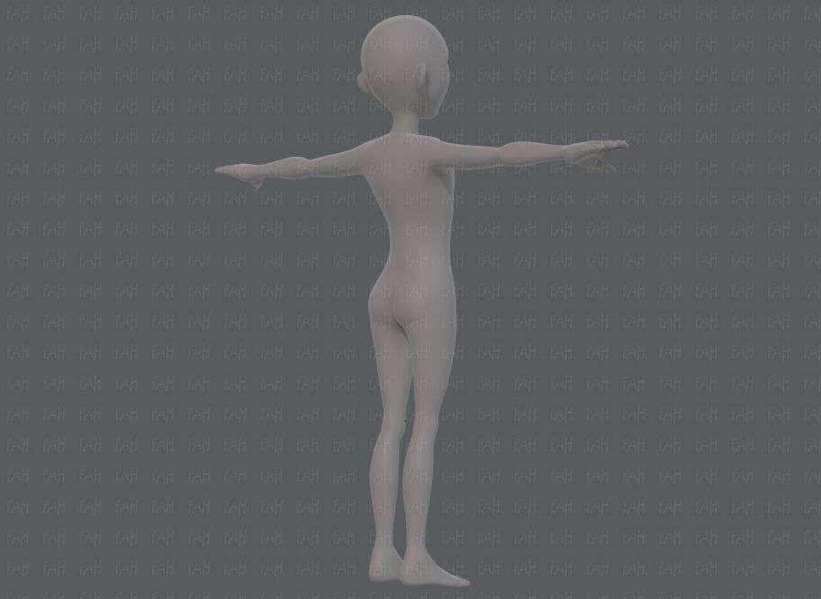 Base mesh man character V18 Low-poly 3D model_4