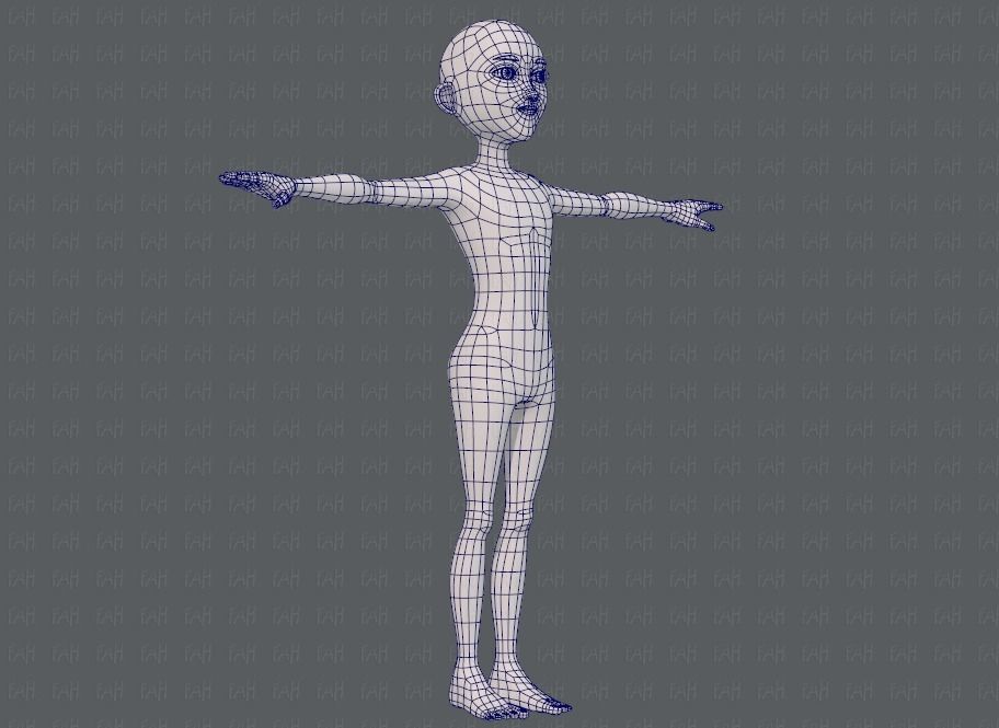 Base mesh man character V18 Low-poly 3D model_10