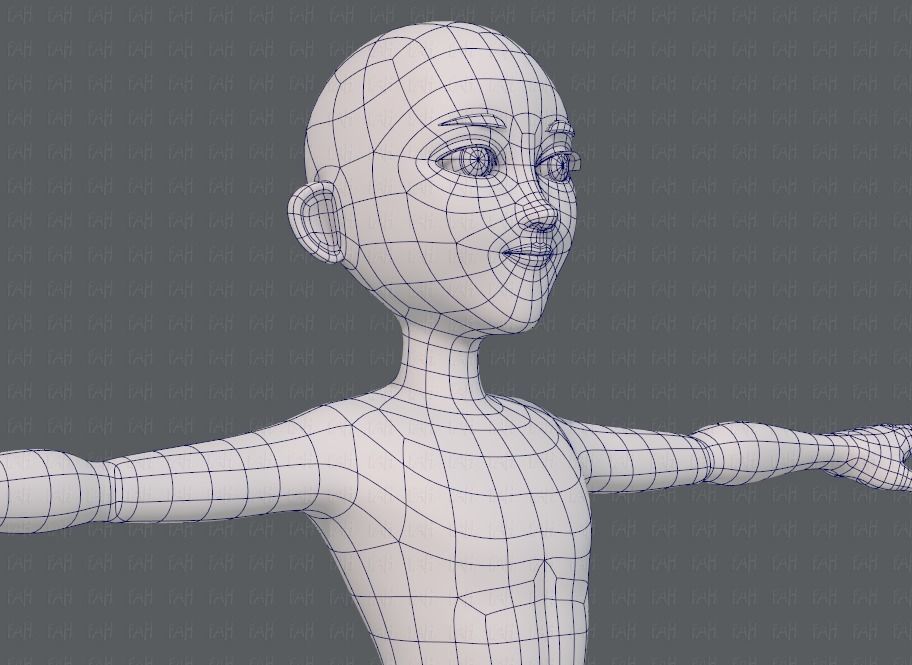 Base mesh man character V18 Low-poly 3D model_26