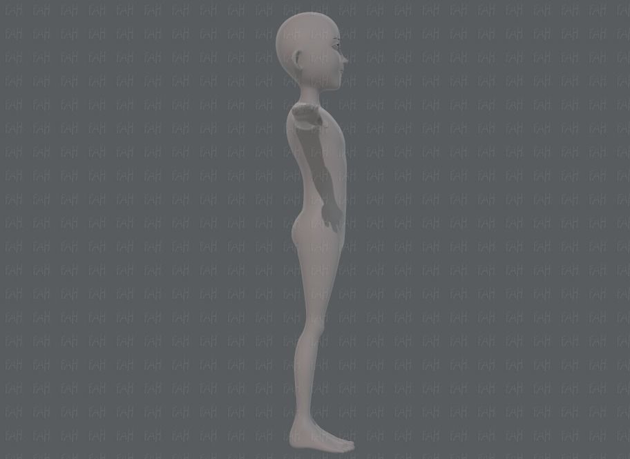 Base mesh man character V18 Low-poly 3D model_3