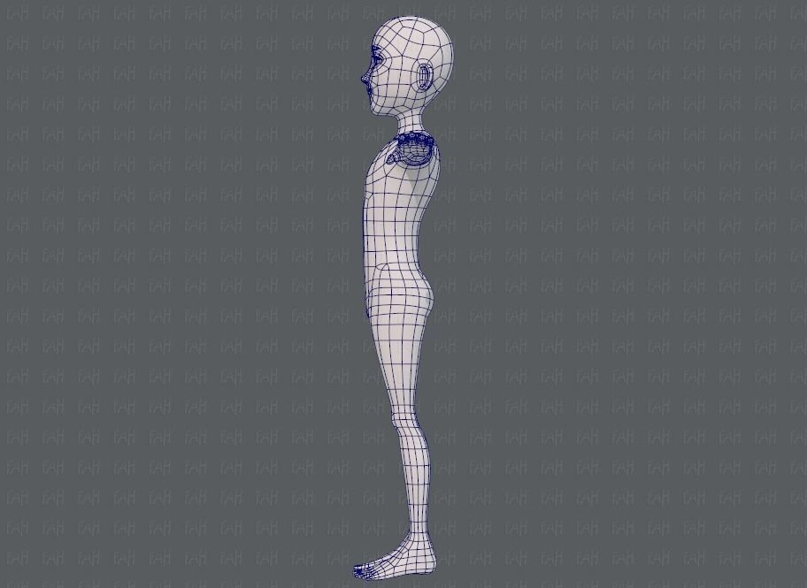 Base mesh man character V18 Low-poly 3D model_15