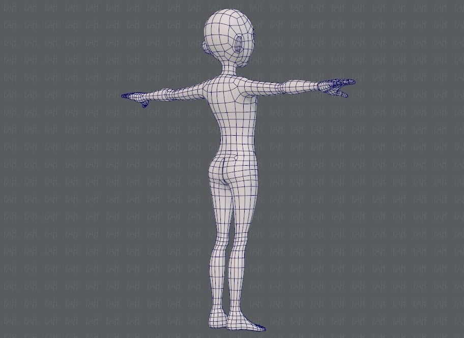 Base mesh man character V18 Low-poly 3D model_12