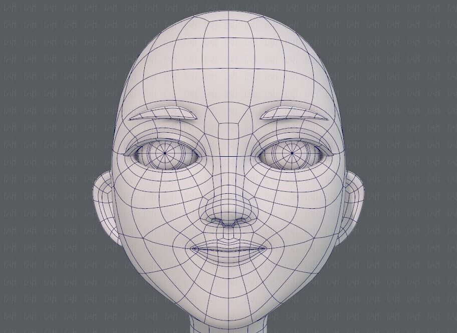 Base mesh man character V18 Low-poly 3D model_34